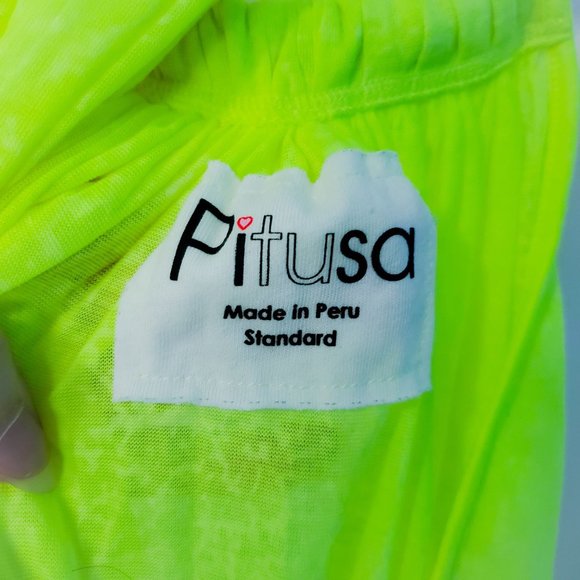 PITUSA Aegean Mini Cover Up Dress in NEON - Picture 2 of 5